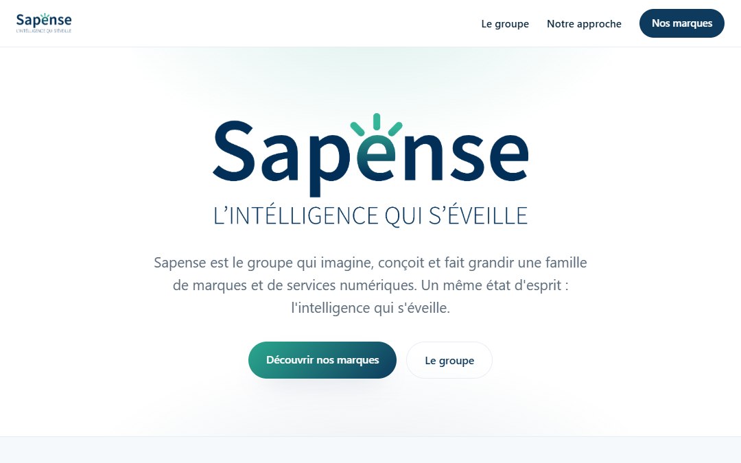 Aperçu du site du groupe Sapense